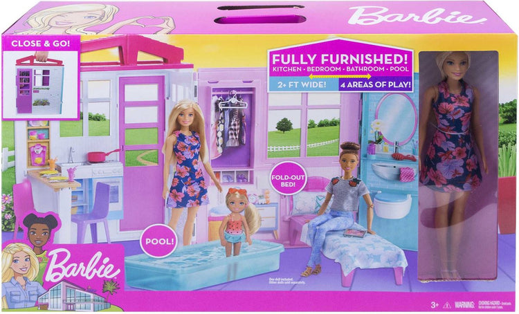 MATTEL Maison de poupée Barbie avec accessoires et poupée