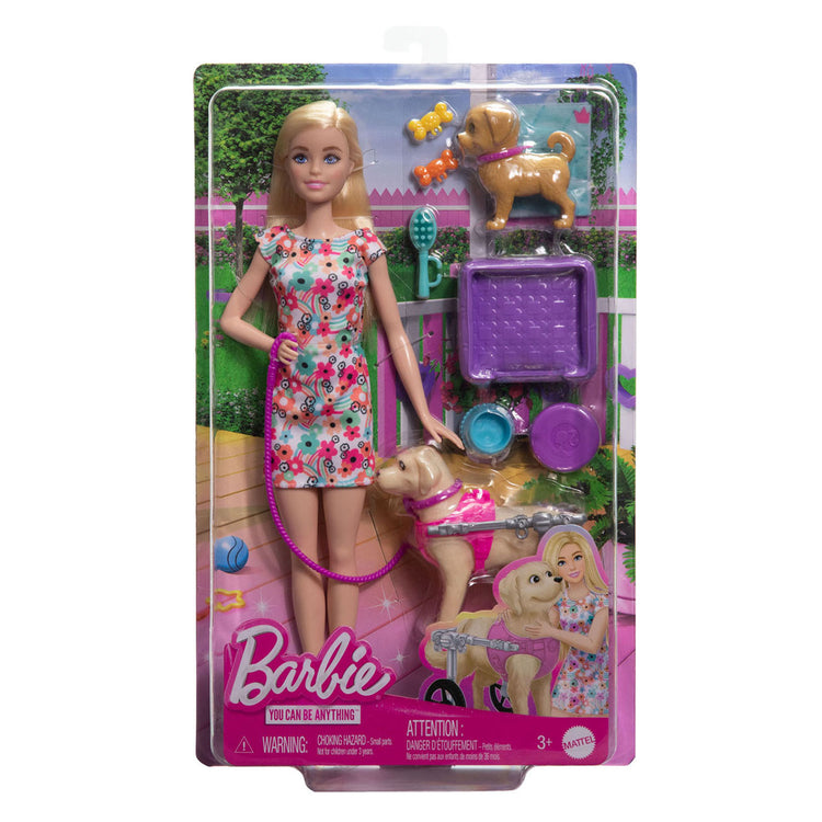 MATTEL Barbie chien marcheur avec chaise roulante