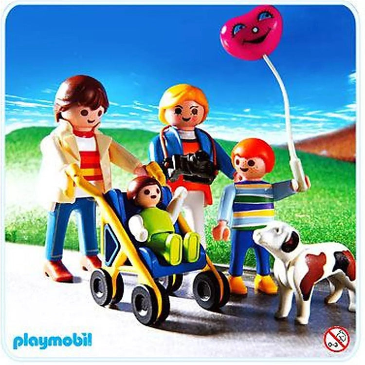 Playmobil 3209 city life la promenade en famille avec poussette chien et enfants