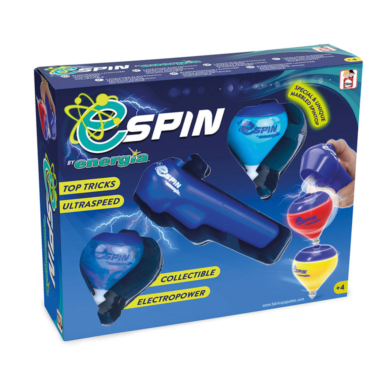 E-SPIN Jeu de 2 toupies avec lanceur électrique Chicos
