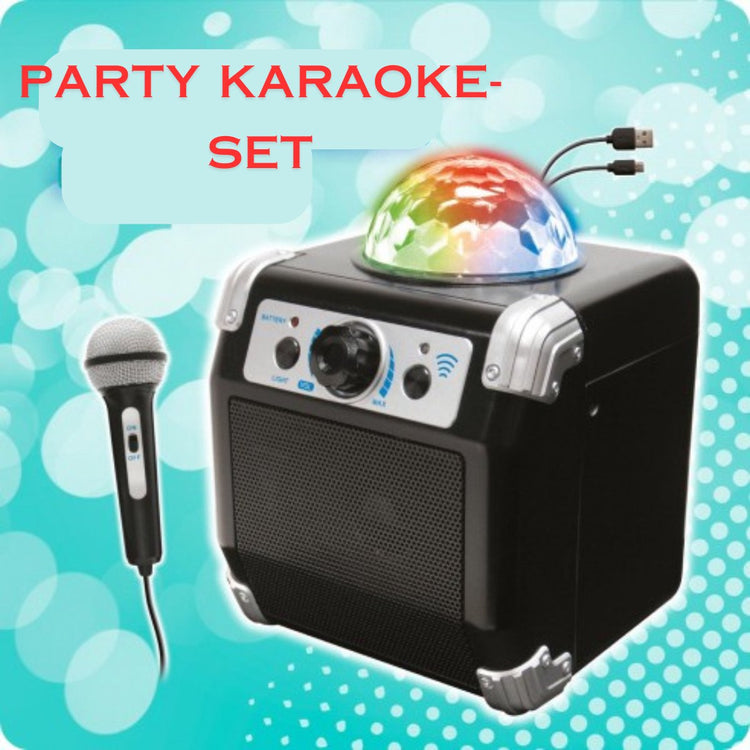 DEQUBE- Système de karaoké sans fil avec connexion d'appareil Bluetooth boule lumineuse Disco intégrée