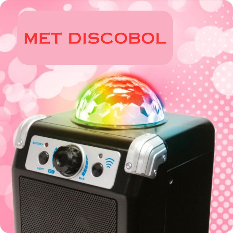 DEQUBE- Système de karaoké sans fil avec connexion d'appareil Bluetooth boule lumineuse Disco intégrée