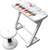DeQube Clavier Électronique - Avec Chaise - 37 Touches - 8 Instruments Différents - Discoball
