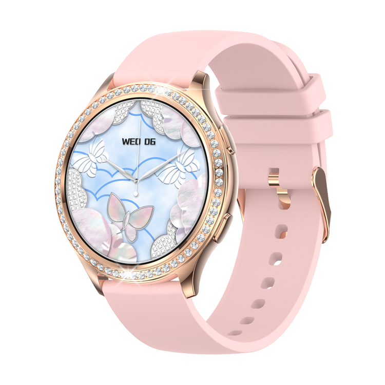 Montre connectée -Edition Vogue 2024 IP67 avec bracelet en silicone couleur Rose