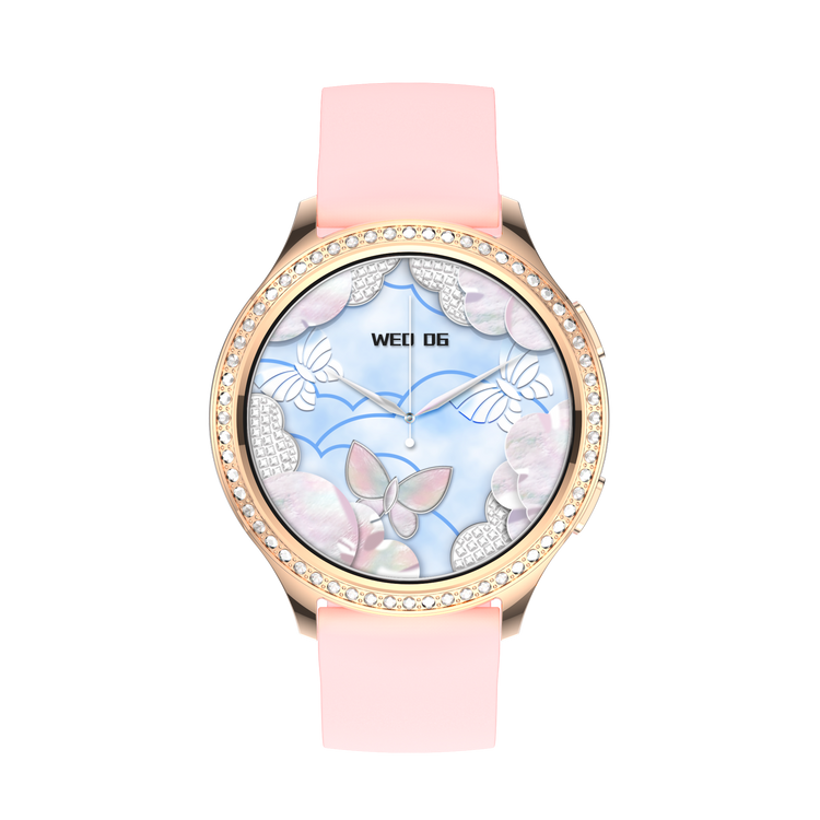 Montre connectée -Edition Vogue 2024 IP67 avec bracelet en silicone couleur Rose