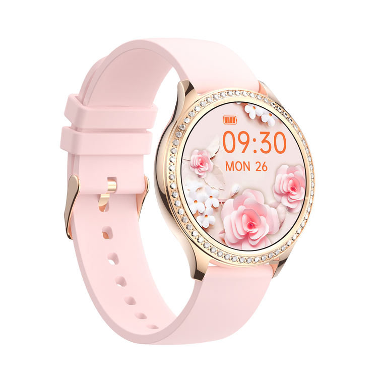 Montre connectée -Edition Vogue 2024 IP67 avec bracelet en silicone couleur Rose