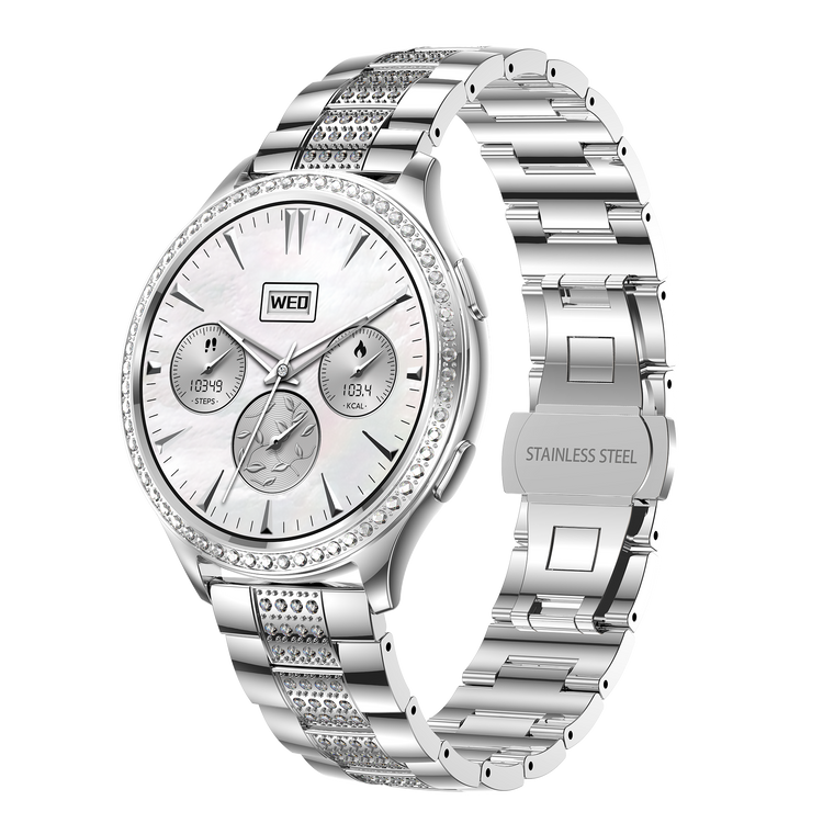 Montre connectée -edition Vogue 2024 IP67 avec bracelet en acier inoxydable