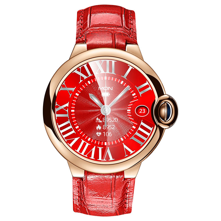 Montre connectée -Edition Elégance 2024 IP67 avec alliage haute résistance et bracelet en cuir de luxe