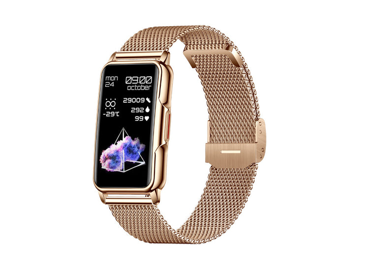 Montre connectée - Edition Camelia 2024 avec bracelet milanais Couleur OR