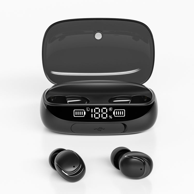 Ecouteurs sans fil (TWS) Bluetooth 5.0 - affichage LED - sport Edition GAMING + boitier chargeur couleur Noir