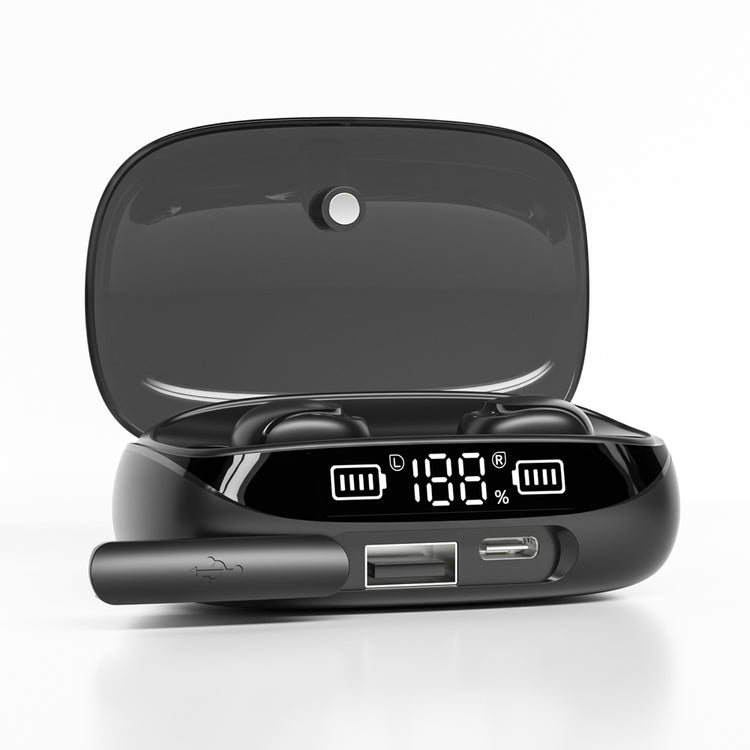 Ecouteurs sans fil (TWS) Bluetooth 5.0 - affichage LED - sport Edition GAMING + boitier chargeur couleur Noir