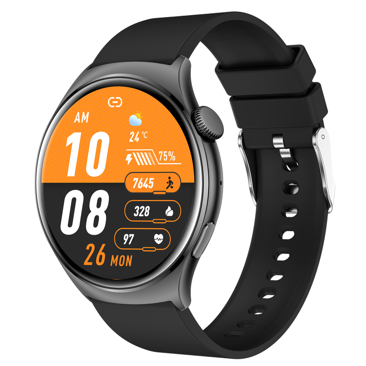 Montre connectée AMOLED - Edition Amnésia - (avec bracelet silicone) coleur Noir