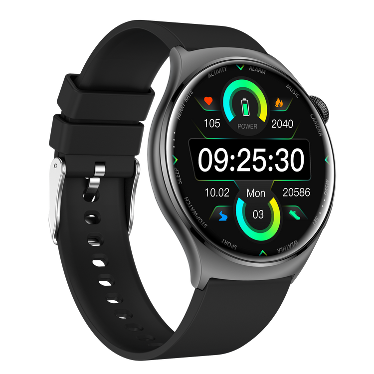 Montre connectée AMOLED - Edition Amnésia - (avec bracelet silicone) coleur Noir