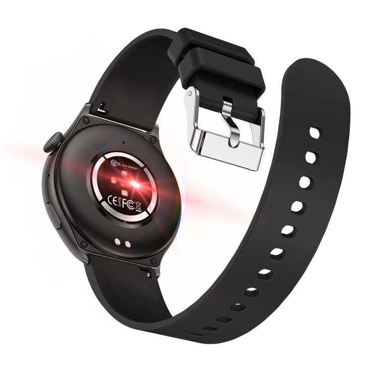 Montre connectée AMOLED - Edition Amnésia - (avec bracelet silicone) coleur Noir