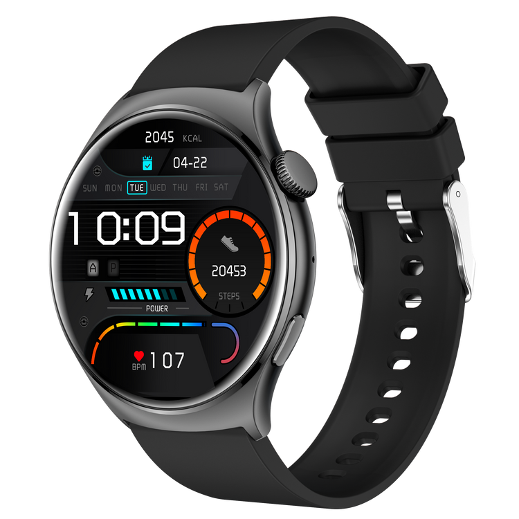 Montre connectée AMOLED - Edition Amnésia - (avec bracelet silicone) coleur Noir