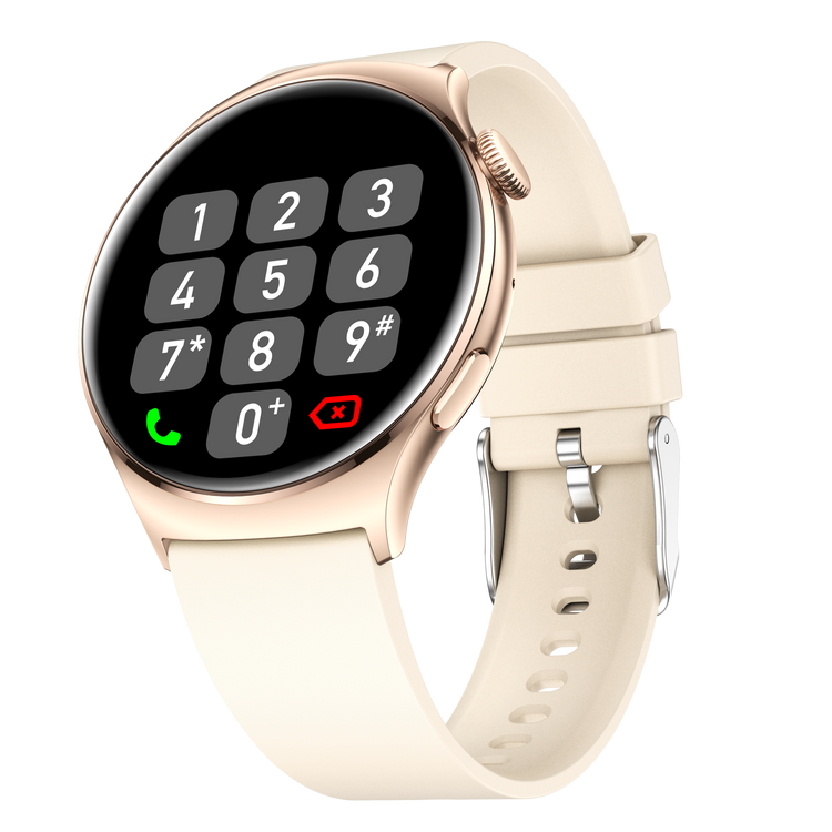 Montre connectée AMOLED - Edition Amnésia - (avec bracelet silicone) coleur Beige