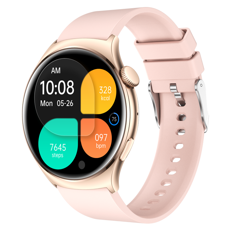 Montre connectée AMOLED - Edition Amnésia - (avec bracelet silicone) coleur Rose Gold