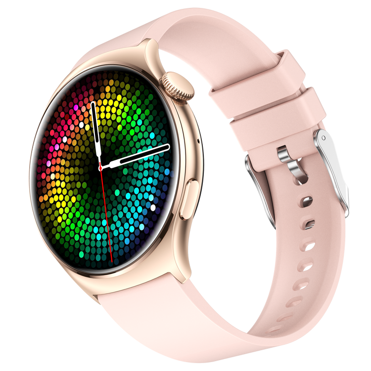 Montre connectée AMOLED - Edition Amnésia - (avec bracelet silicone) coleur Rose Gold