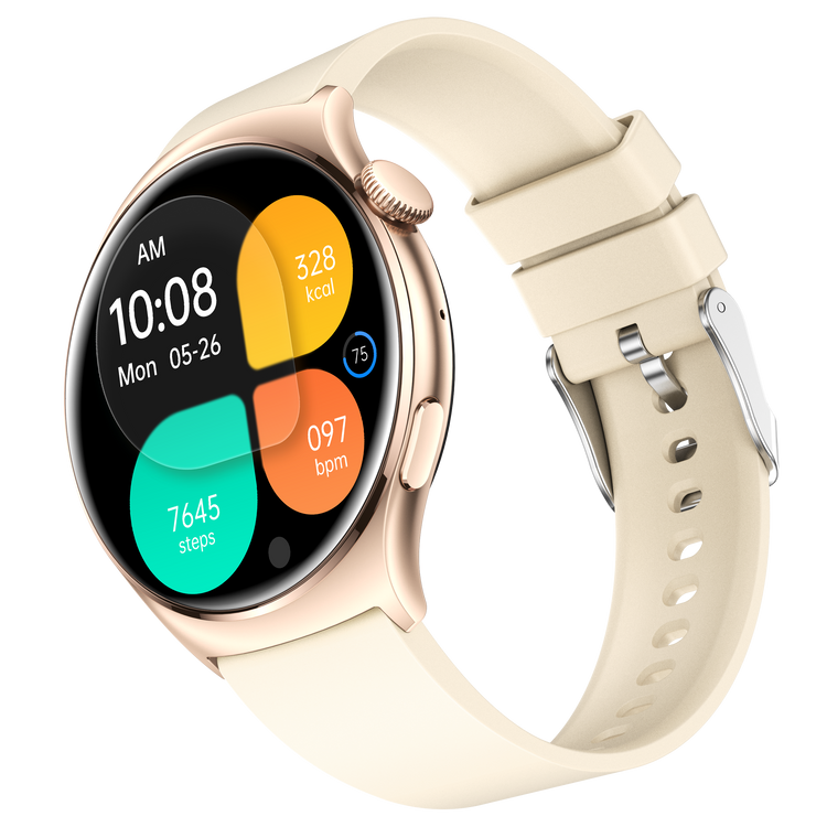 Montre connectée AMOLED - Edition Amnésia - (avec bracelet silicone) coleur Rose Gold