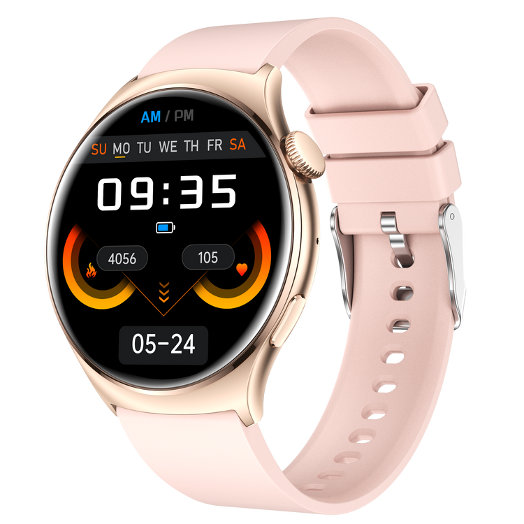 Montre connectée AMOLED - Edition Amnésia - (avec bracelet silicone) coleur Rose Gold