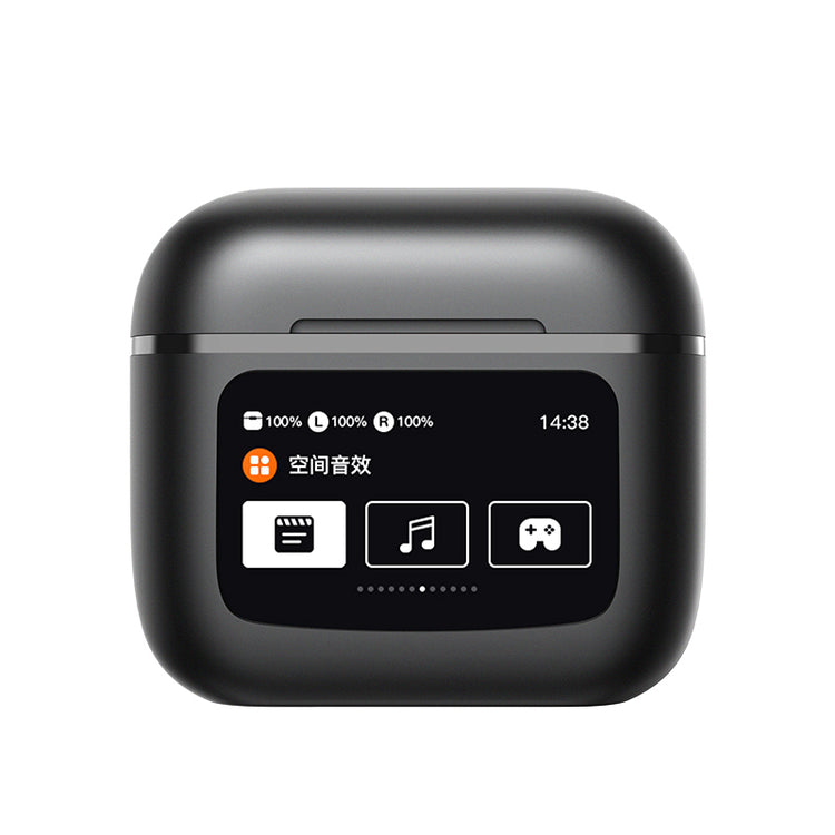 Écouteurs sans fil TWS Edition Aiir PRO, Bluetooth 5.3 ANC nouvelle gereration écran tactile, suppression du bruit batterie longue durée, fond d'écran HiFi couleur NOIR