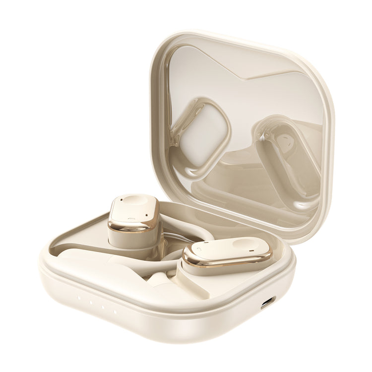 Ecouteurs sans fil Bluetooth 5.3 - Sport édtion DYNAMIC avec Écran à LED couleur Or Beige