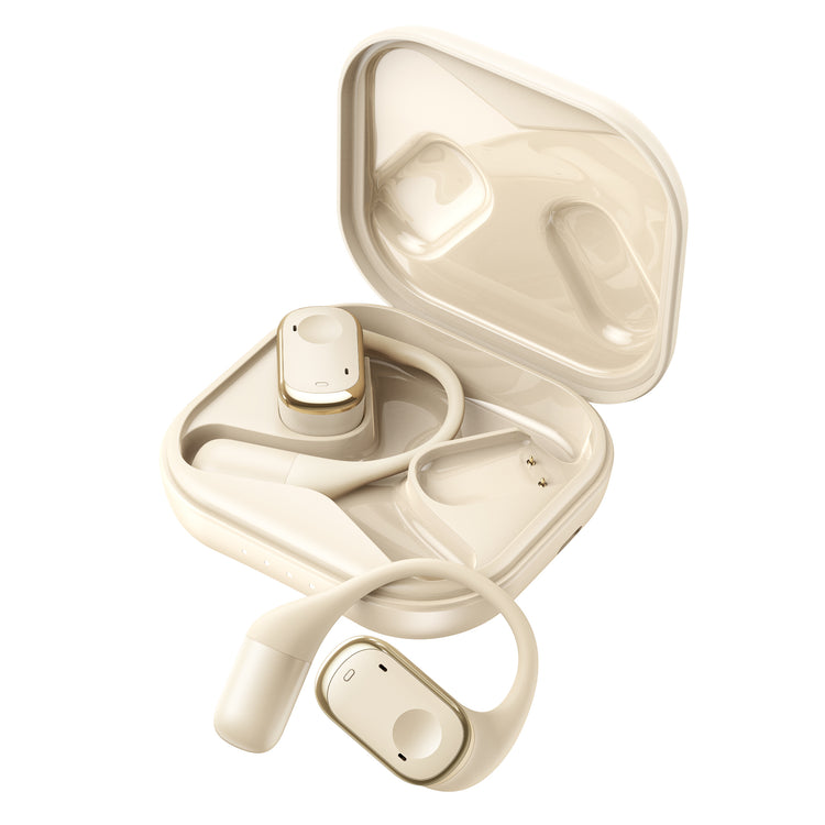 Ecouteurs sans fil Bluetooth 5.3 - Sport édtion DYNAMIC avec Écran à LED couleur Or Beige