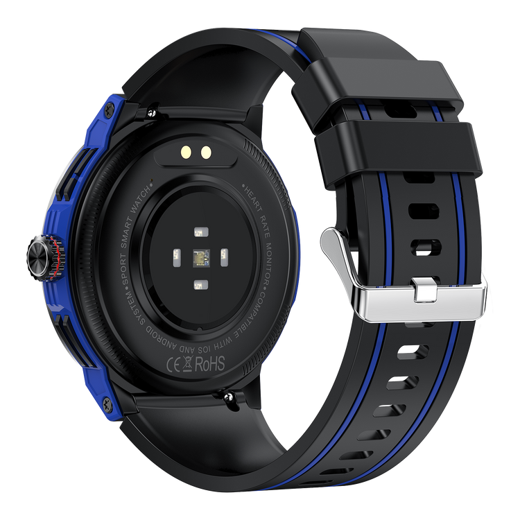 Montre connectée AMOLED - Edition Arena . écran couleur haute définition de 1,43 pouce - (avec bracelet silicone) coleur Noir Bleu