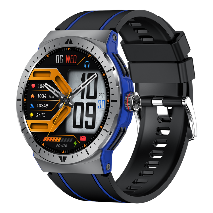 Montre connectée AMOLED - Edition Arena . écran couleur haute définition de 1,43 pouce - (avec bracelet silicone) coleur Noir Bleu