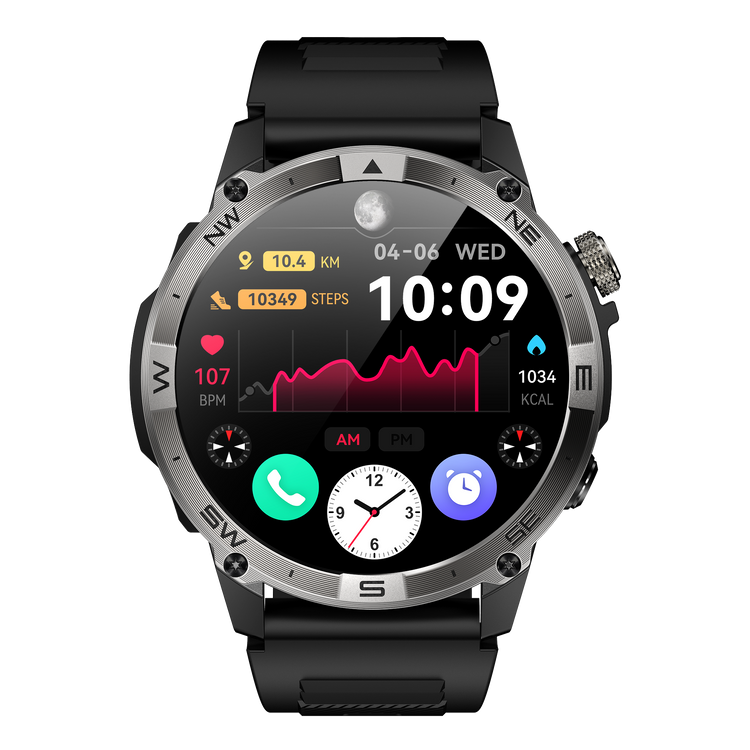 Montre connectée AMOLED NASA GPS edition Ultra Pro . écran couleur haute définition de 1,43 pouce - (avec bracelet silicone) coleur Noir