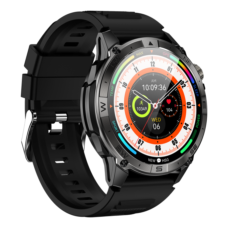 Montre connectée AMOLED NASA GPS edition Ultra Pro . écran couleur haute définition de 1,43 pouce - (avec bracelet silicone) coleur Noir