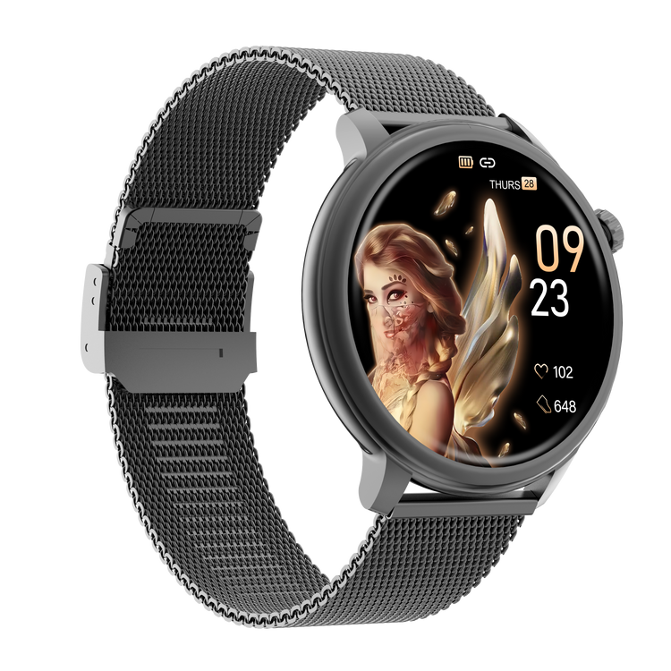 Montre connectée AMOLED - Edition Saphir (avec bracelet en acier inoxydable)coleur Noir