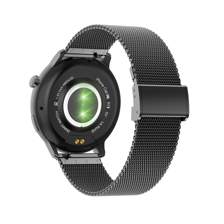 Montre connectée AMOLED - Edition Saphir (avec bracelet en acier inoxydable)coleur Noir