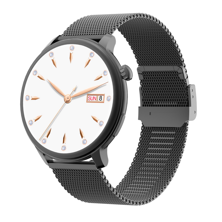 Montre connectée AMOLED - Edition Saphir (avec bracelet en acier inoxydable)coleur Noir