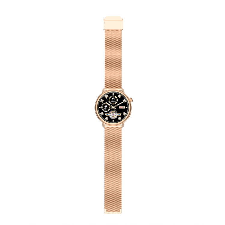 Montre connectée AMOLED - Edition Saphir- (avec bracelet silicone) coleur Rose Gold