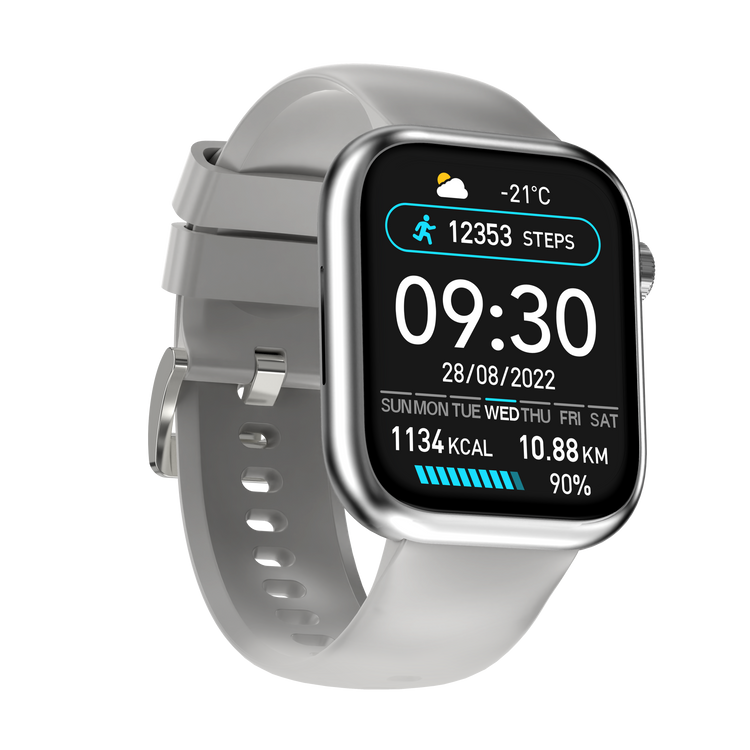 Montre connectée - Edition Omega-avec bracelet en silicone couleur Gris