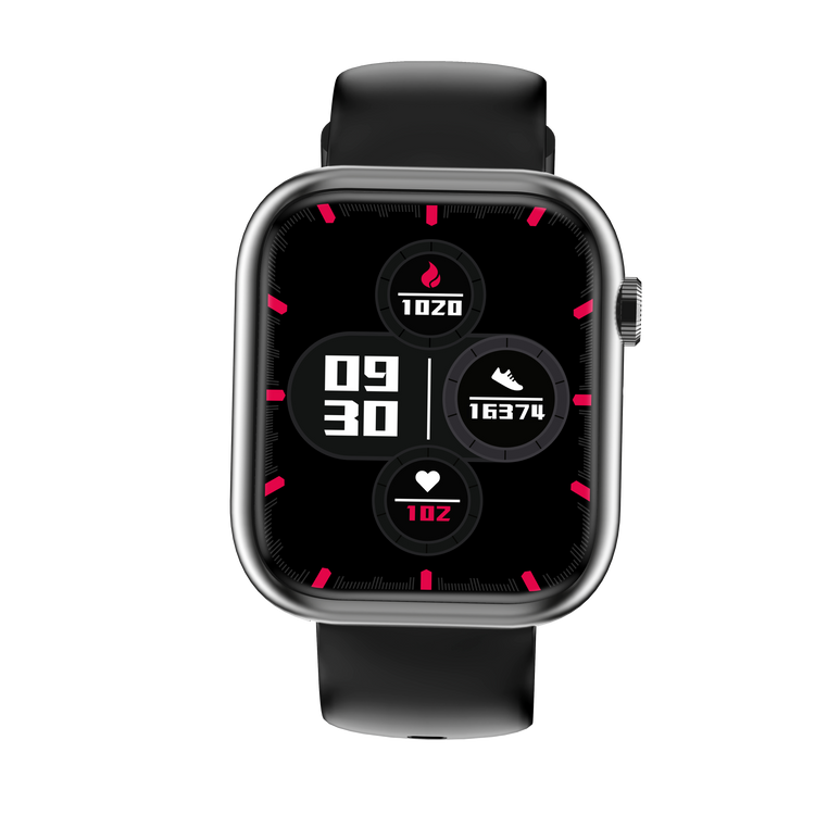 Smartwatch - Omega Edition - with black silicone strap