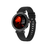 Montre connectée - Edition Platine- Couvercle en verre trempé 2.5D Coque en alliage de zinc + Bracelet en silicone couleur Noir