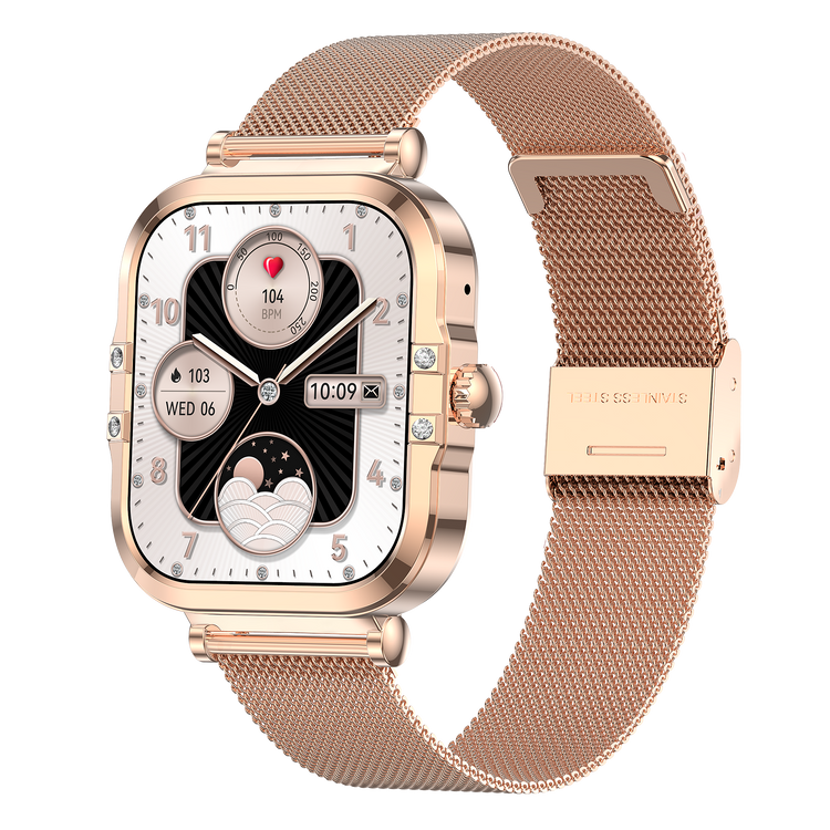 Montre connectée AMOLED- Edition Véga (avec bracelet milanais) couleur Or