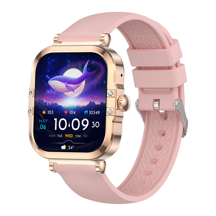 Montre connectée AMOLED- Edition Véga (avec bracelet silicone) couleur Rose