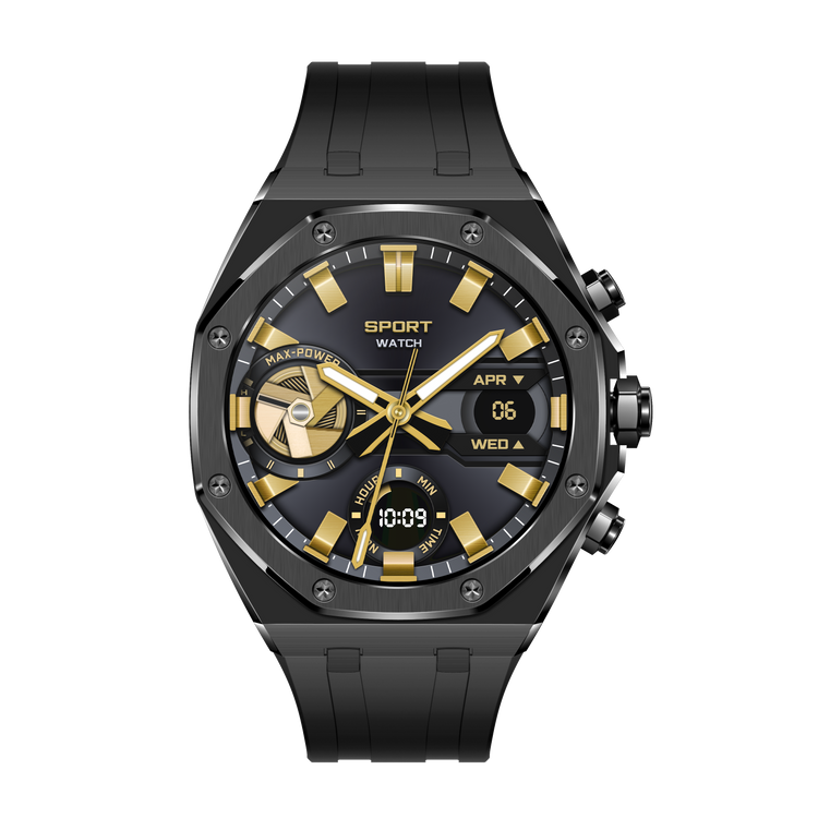 Montre connectée AMOLED NASA édition Arizona . écran couleur haute définition (avec bracelet silicone) couleur cadran Noir