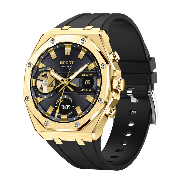 Montre connectée AMOLED NASA édition Arizona écran couleur haute définition (avec bracelet silicone) couleur cadran OR