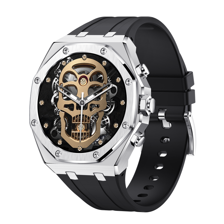 Montre connectée AMOLED NASA édition Arizona .écran couleur haute définition (avec bracelet silicone) couleur cadran ARGENT