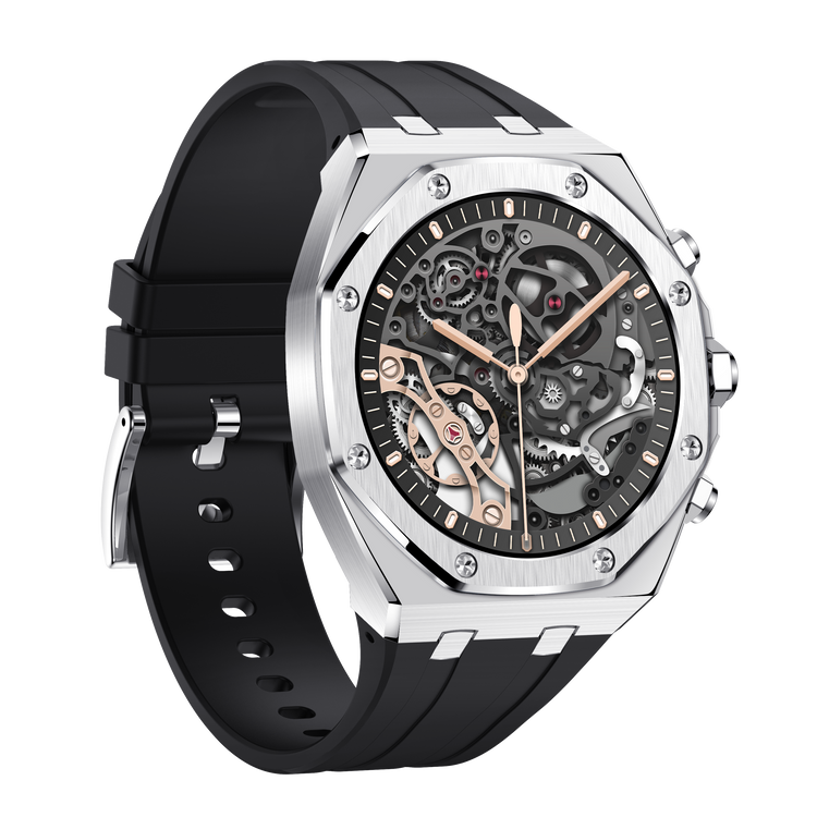 Montre connectée AMOLED NASA édition Arizona .écran couleur haute définition (avec bracelet silicone) couleur cadran ARGENT