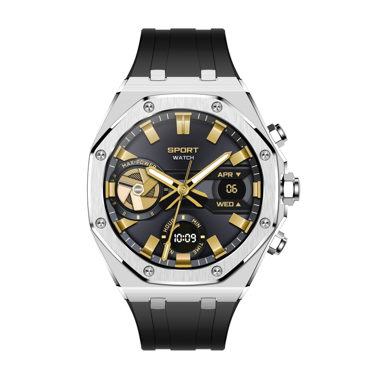 Montre connectée AMOLED NASA édition Arizona .écran couleur haute définition (avec bracelet silicone) couleur cadran ARGENT