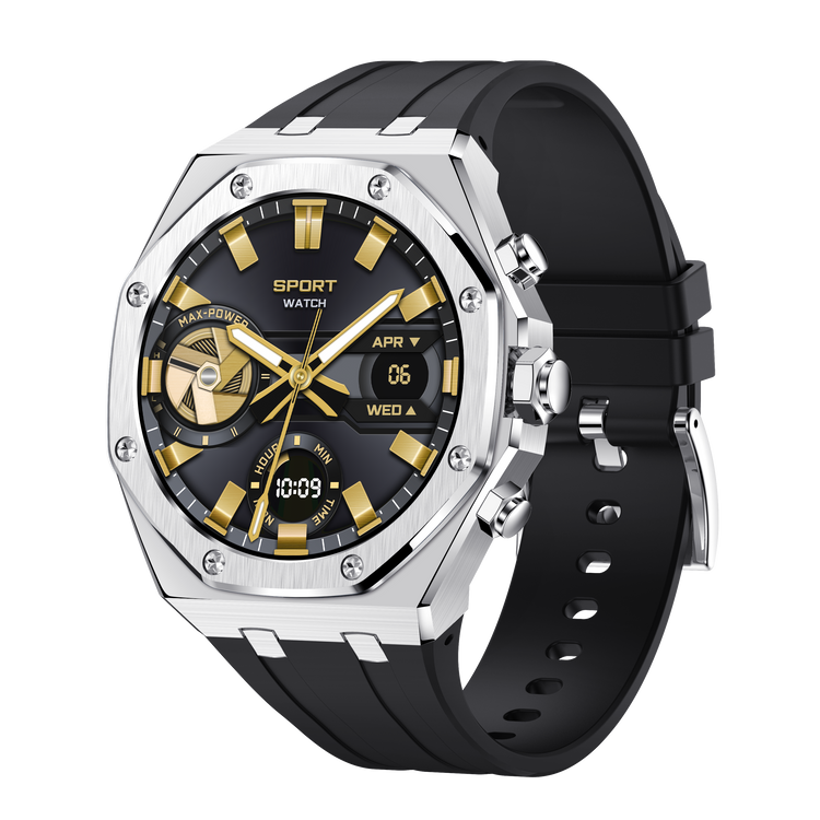 Montre connectée AMOLED NASA édition Arizona .écran couleur haute définition (avec bracelet silicone) couleur cadran ARGENT