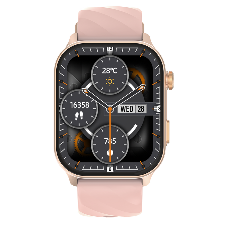 Montre connectée GPS edition VIVA-PRO écran haute définition avec un Verre de protection 2.5D bracelet silicone couleur Rose