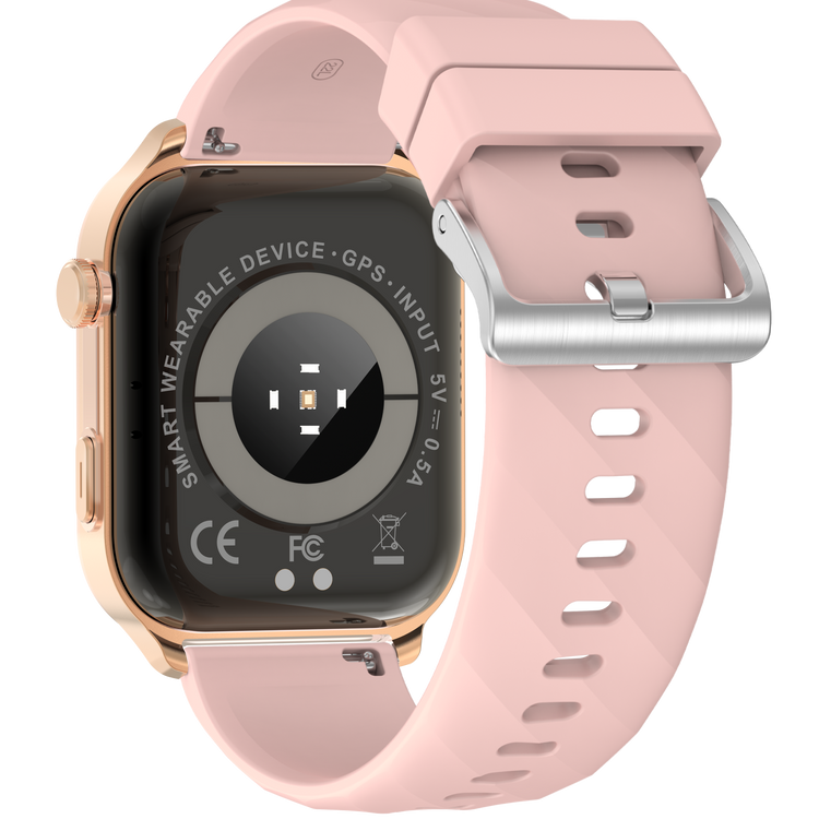 Montre connectée GPS edition VIVA-PRO écran haute définition avec un Verre de protection 2.5D bracelet silicone couleur Rose