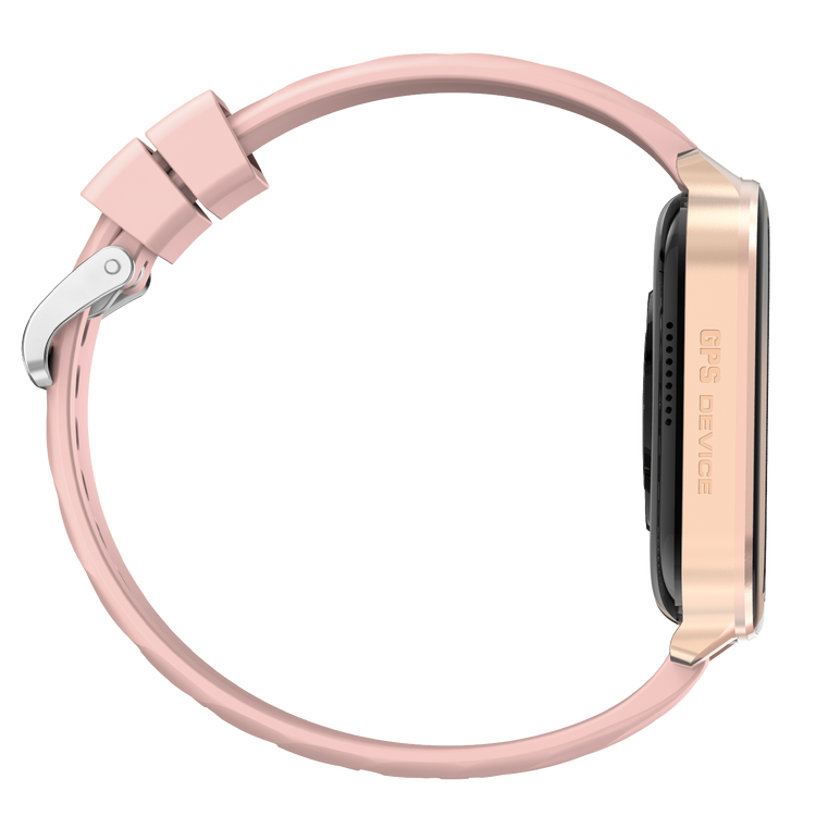 Montre connectée GPS edition VIVA-PRO écran haute définition avec un Verre de protection 2.5D bracelet silicone couleur Rose