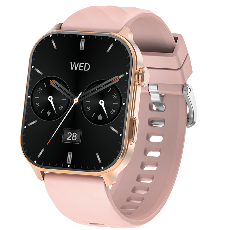 Montre connectée GPS edition VIVA-PRO écran haute définition avec un Verre de protection 2.5D bracelet silicone couleur Rose